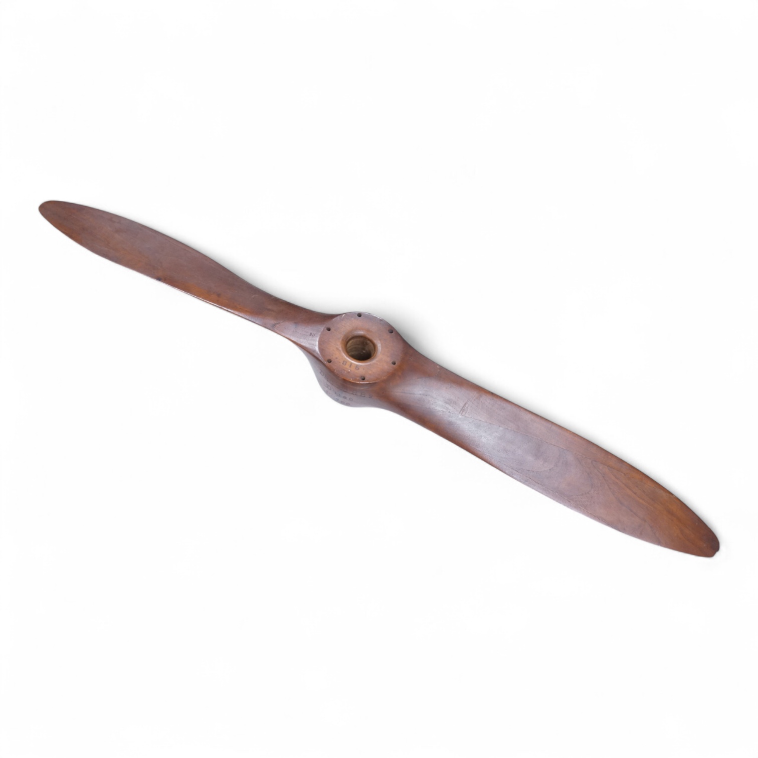 A small wooden German aeroplane propeller, with impressed numbers, 118cm in length
